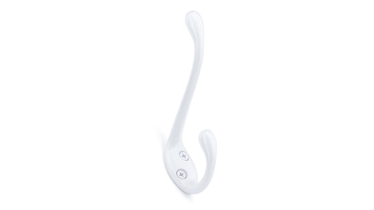 Richelieu BP651330: 4-3/4" Utility Double Coat Hook - White