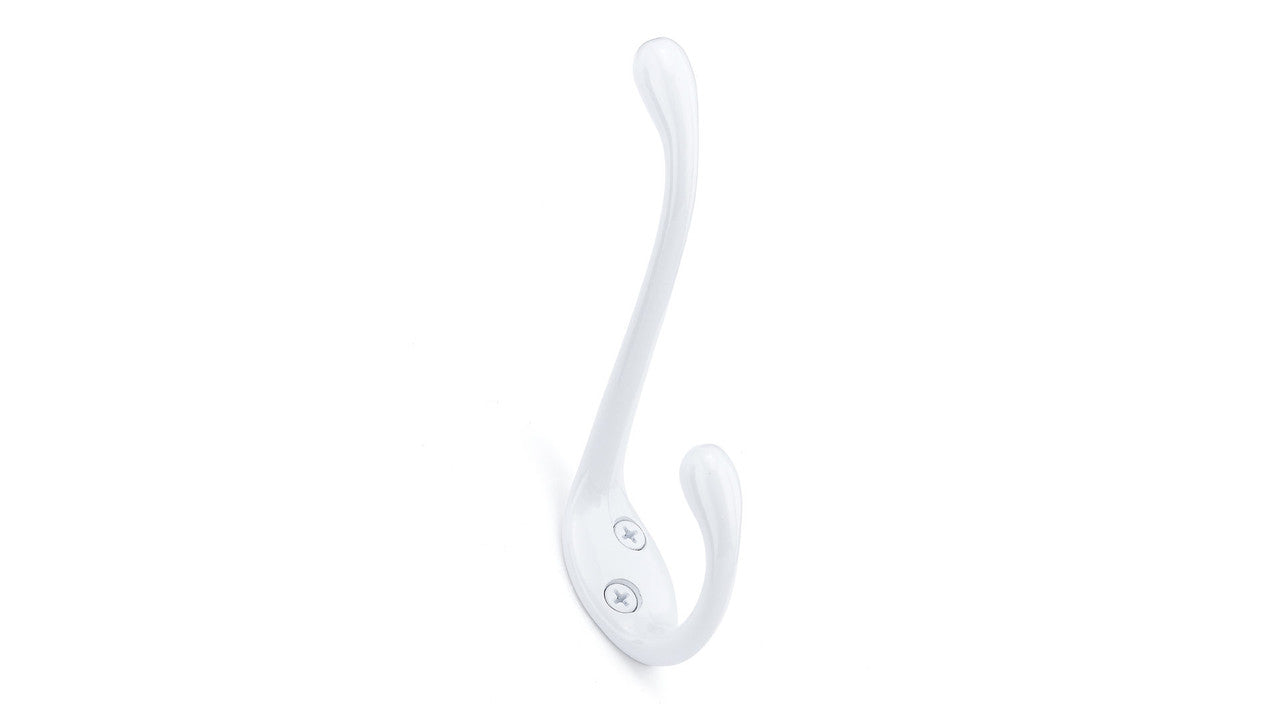 Richelieu BP651330: 4-3/4" Utility Double Coat Hook - White