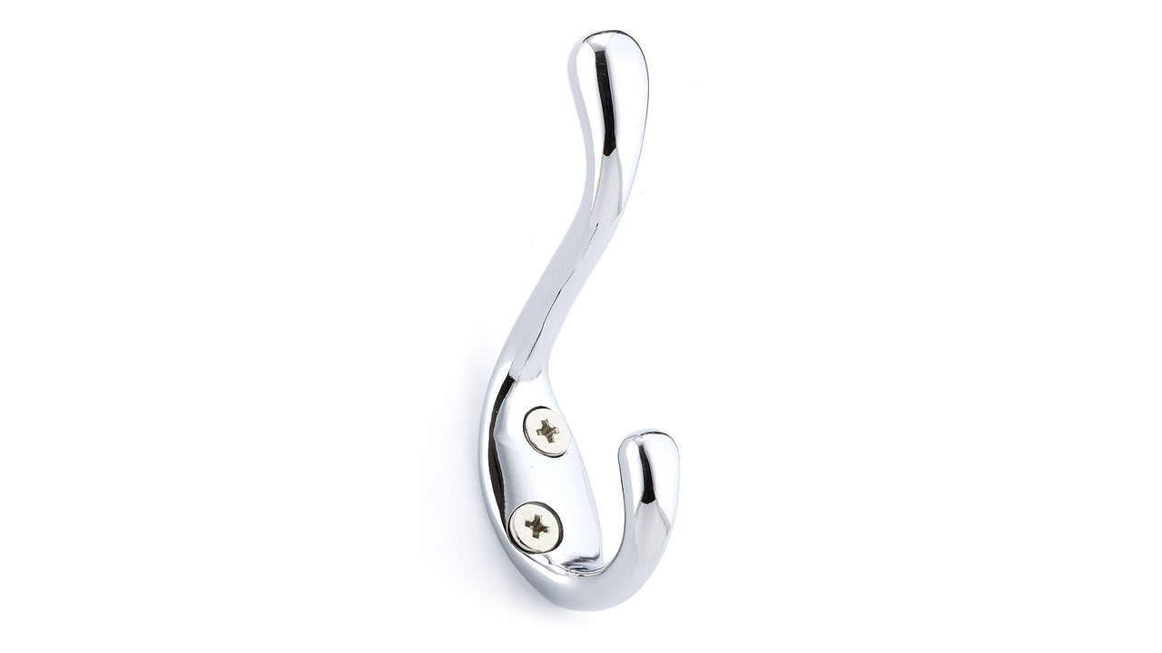 Richelieu BP6514140: 3-1/2" Utility Double Coat Hook - Polished Chrome
