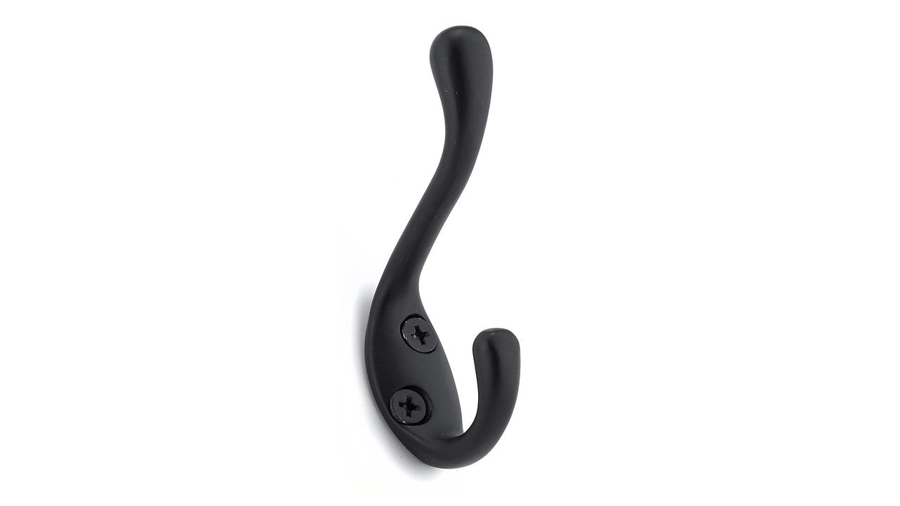 Richelieu BP651490: 3-1/2" Utility Double Coat Hook - Black