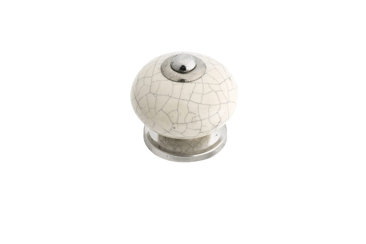 Richelieu BP665333404: 1-17/32" Vegas Ceramic Cabinet Knob - Almond Crackle