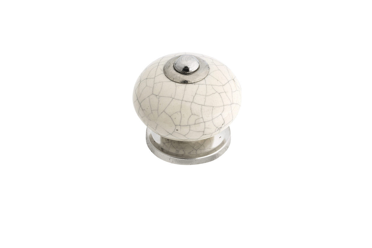 Richelieu BP665333404: 1-17/32" Vegas Ceramic Cabinet Knob - Almond Crackle