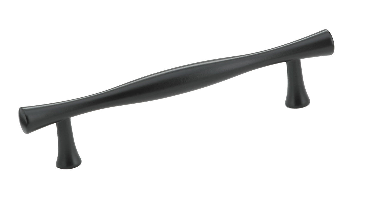 Richelieu BP7061900: 96mm cc Mahogany Cabinet Pull - Matte Black
