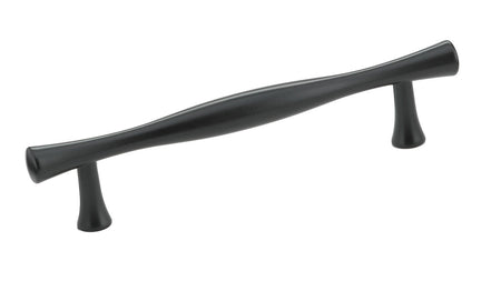 Richelieu BP7061900: 96mm cc Mahogany Cabinet Pull - Matte Black