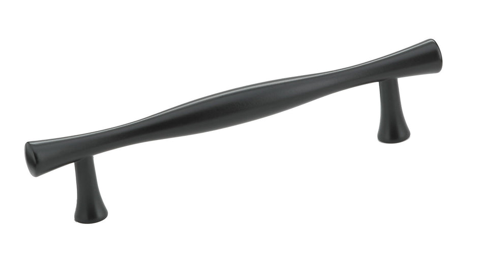 Richelieu BP7061900: 96mm cc Mahogany Cabinet Pull - Matte Black