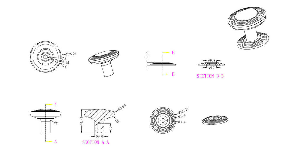 Richelieu BP707032195: 1-1/4" Marsala Cabinet Knob w/Detachable Backplate - Brushed Nickel