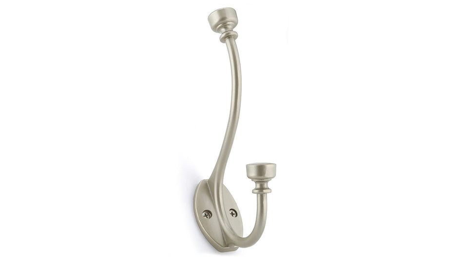 Richelieu BP71134184: 7" Classic Roman Double Coat Hook - Matte Nickel
