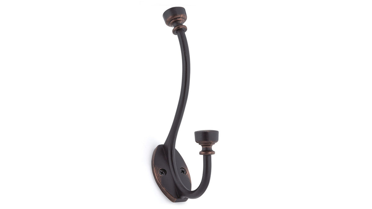 Richelieu BP71146ORB: 7" Classic Roman Double Coat Hook - Oil Rubbed Bronze