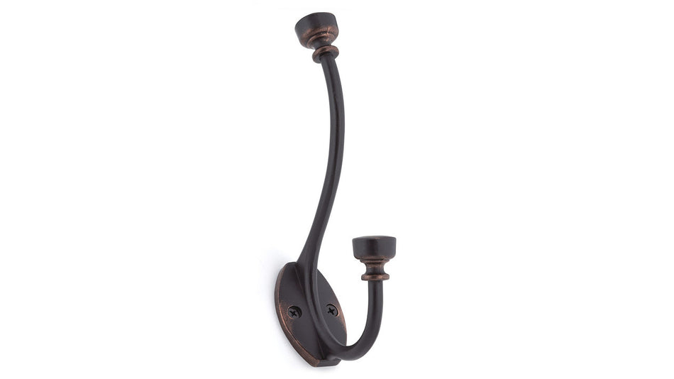 Richelieu BP71146ORB: 7" Classic Roman Double Coat Hook - Oil Rubbed Bronze