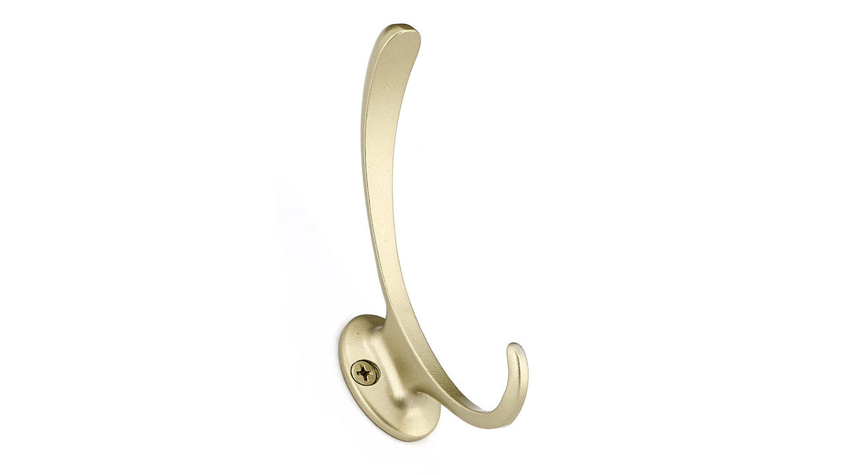 Richelieu BP76721184: 4-1/2" Contemporary Double Coat Hook - Matte Nickel
