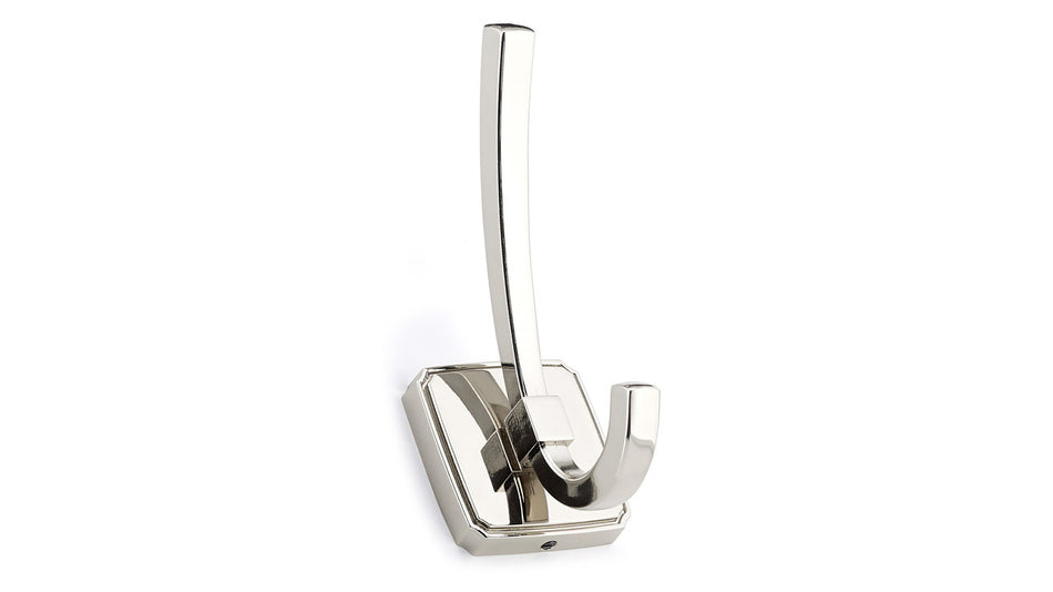 Richelieu BP7701180: 4-7/8" Transitional Double Coat Hook - Polished Nickel