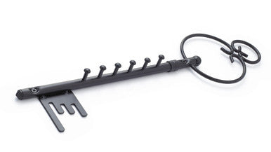 Richelieu BP77029900: 17" Utility Forged Iron Key Hook Rack - Black