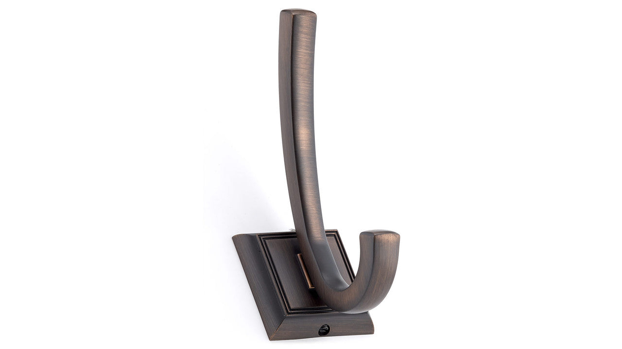 Richelieu BP7751BORB: 5" Transitional Double Coat Hook - Brushed Oil Rubbed Bronze
