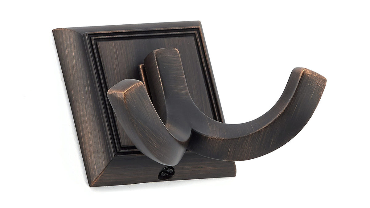 Richelieu BP7752BORB: 2-3/32" Transitional Double Horizontal Coat Hook - Brushed Oil Rubbed Bronze