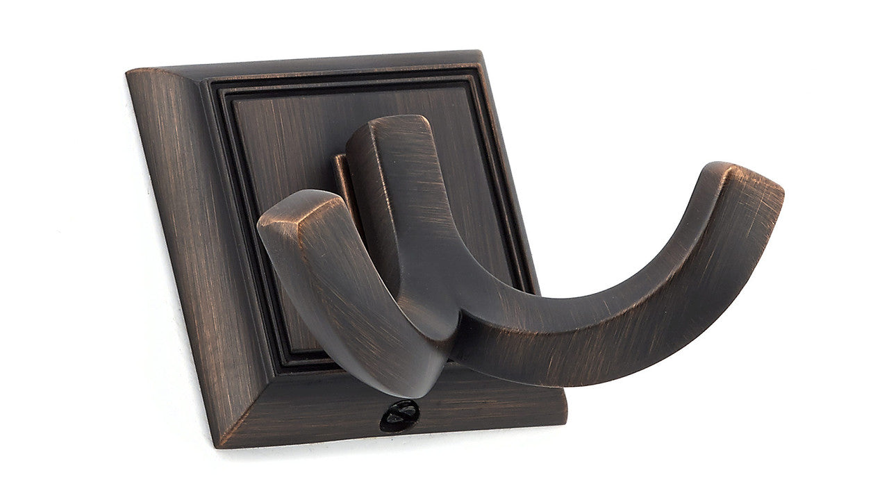 Richelieu BP7752BORB: 2-3/32" Transitional Double Horizontal Coat Hook - Brushed Oil Rubbed Bronze