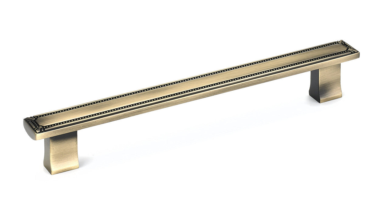 Richelieu BP780192AE: 192mm cc Brossard Cabinet Pull - Antique English