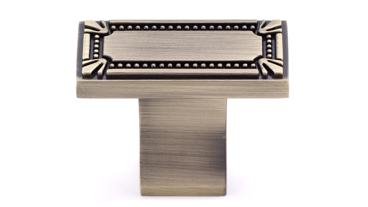 Richelieu BP78033AE: 43mm Brossard Cabinet Knob - Antique English