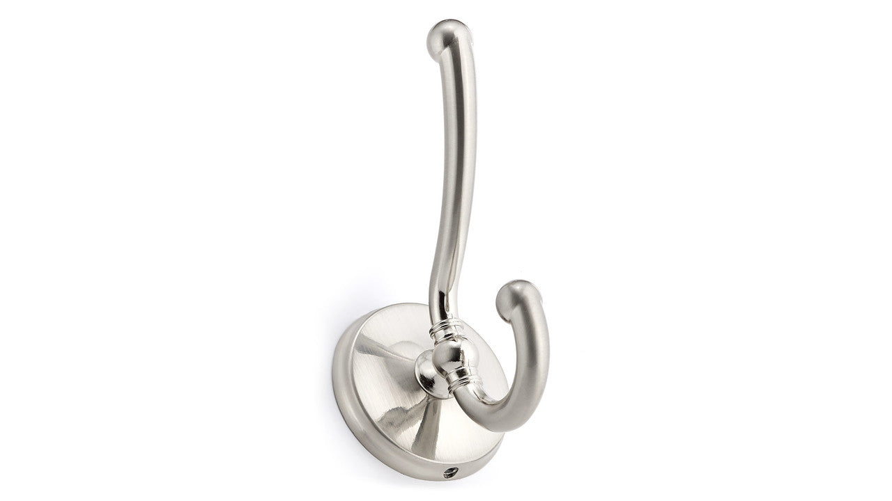 Richelieu BP7901195: 4-3/8" Transitional Double Coat Hook - Brushed Nickel