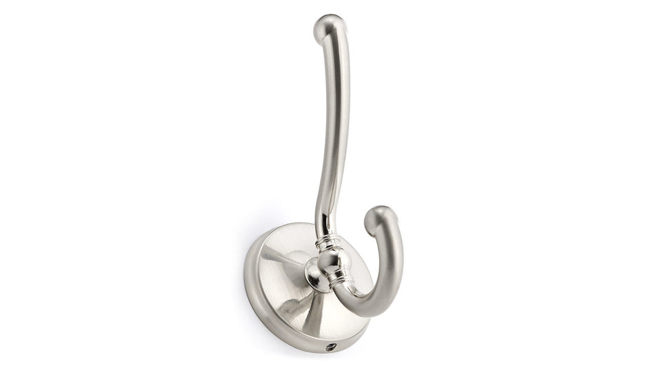 Richelieu BP7901195: 4-3/8" Transitional Double Coat Hook - Brushed Nickel