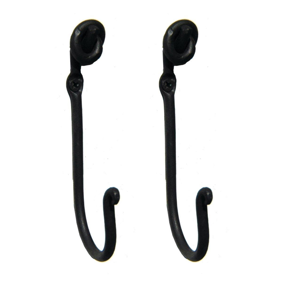 Richelieu BP79129900: 5-5/16" Classic Forged Iron Single Wall Hook (2-pack) - Matte Black