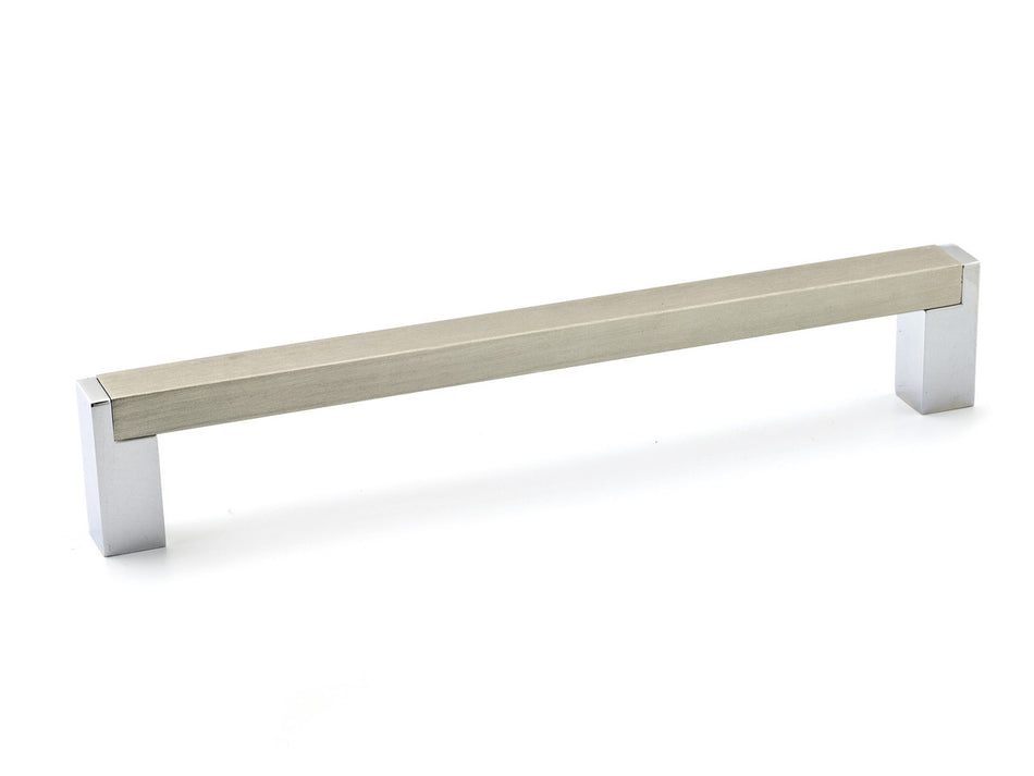 Richelieu BP801160140: 160mm cc Laconia Cabinet Pull - Brushed Nickel/Polished Chrome