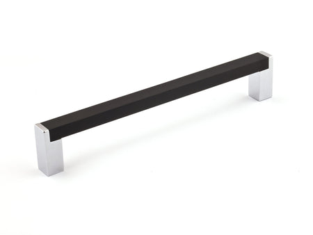 Richelieu BP801256140900: 256mm cc Laconia Cabinet Pull - Matte Black/Polished Chrome