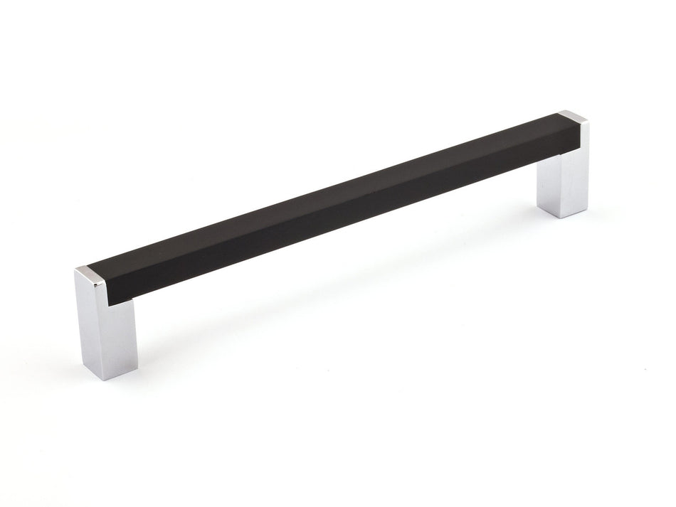 Richelieu BP801256140900: 256mm cc Laconia Cabinet Pull - Matte Black/Polished Chrome