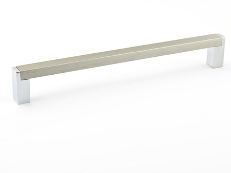 Richelieu BP801256140: 256mm cc Laconia Cabinet Pull - Brushed Nickel/Polished Chrome