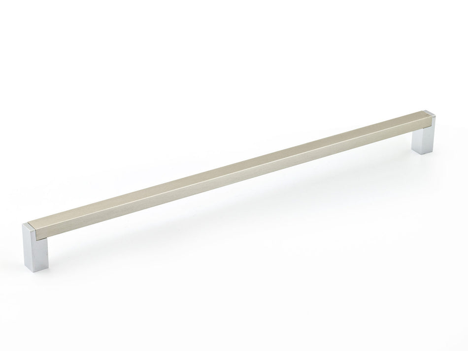 Richelieu BP801320140: 320mm cc Laconia Cabinet Pull - Brushed Nickel/Polished Chrome