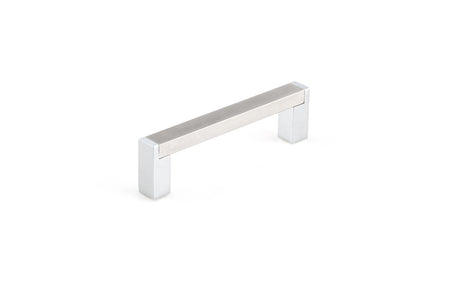 Richelieu BP80196140: 96mm cc Expression Square Bar Cabinet Pull - Chrome, Brushed Nickel