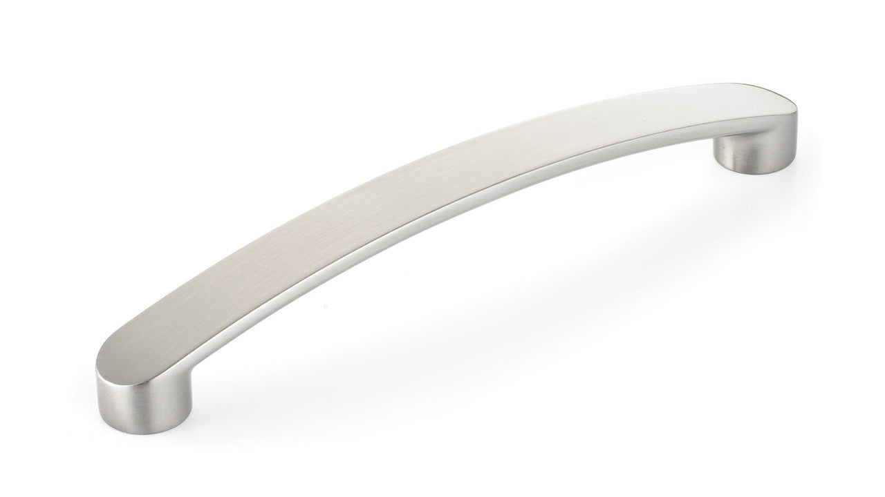 Richelieu BP80710160195: 160mm cc Monterey Curved Bar Cabinet Pull - Brushed Nickel