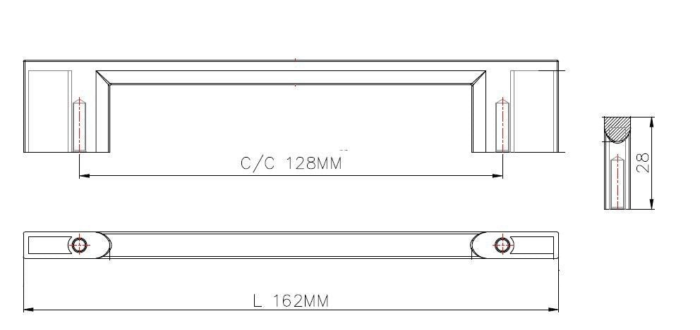 Richelieu BP8160128140: 128mm cc Armadale Cabinet Pull - Polished Chrome