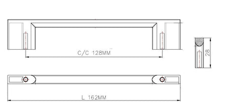 Richelieu BP8160128140: 128mm cc Armadale Cabinet Pull - Polished Chrome