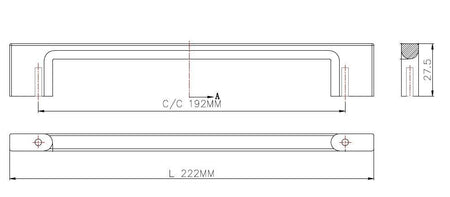 Richelieu BP8160192900: 192mm cc Armadale Cabinet Pull - Matte Black