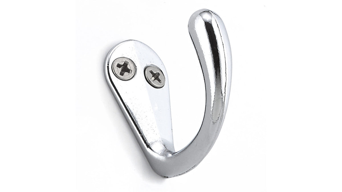 Richelieu BP81843140: 1-1/2" Utility Single Wall Hook (8-pack) - Polished Chrome