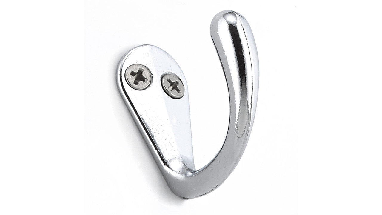 Richelieu BP81843140: 1-1/2" Utility Single Wall Hook (8-pack) - Polished Chrome