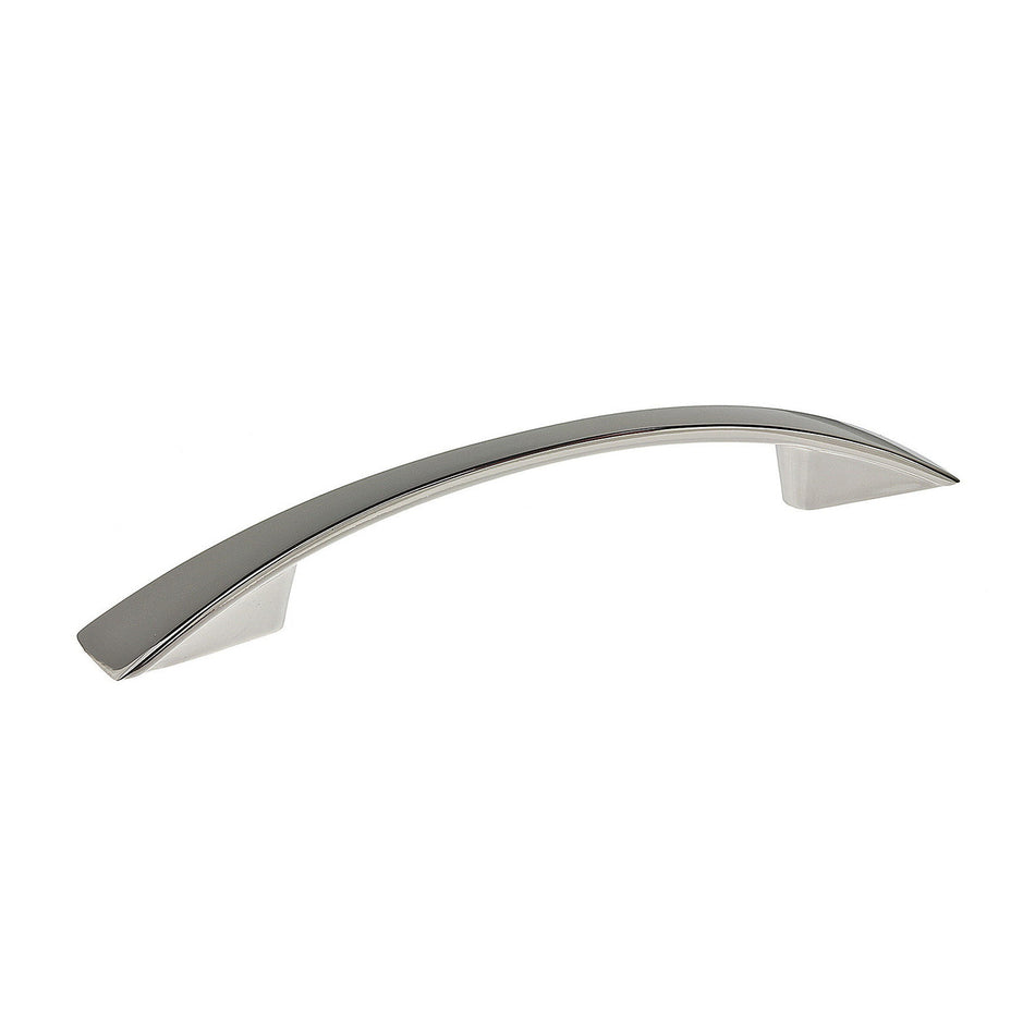 Richelieu BP82196180: 96mm cc Silverthorn Cabinet Pull - Polished Nickel