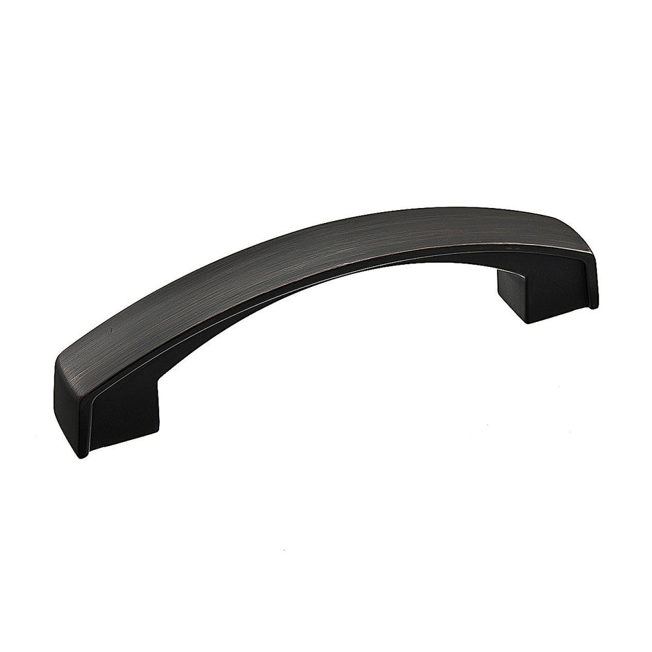 Richelieu BP825296BORB: 96mm cc Boisbriand Arched Bar Cabinet Pull - Brushed Oil Rubbed Bronze