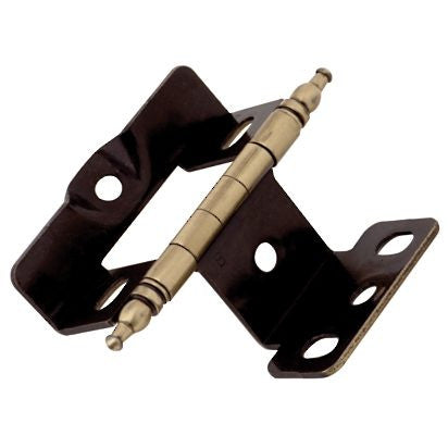 Richelieu BP83175AE: 2-3/4" Classic Enveloping Hinge w/Minaret Finial (pair) - Antique English