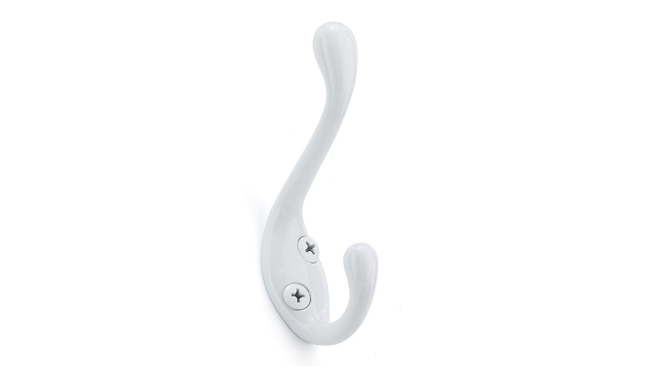 Richelieu BP8340130: 3-3/8" Utility Double Wall Hook (4-pack) - White