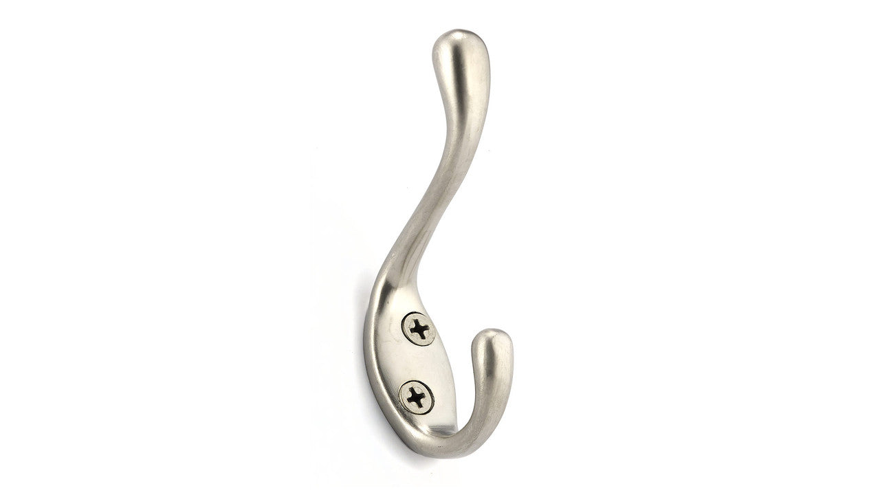 Richelieu BP83421184: 3-3/8" Utility Double Wall Hook (4-pack) - Matte Nickel
