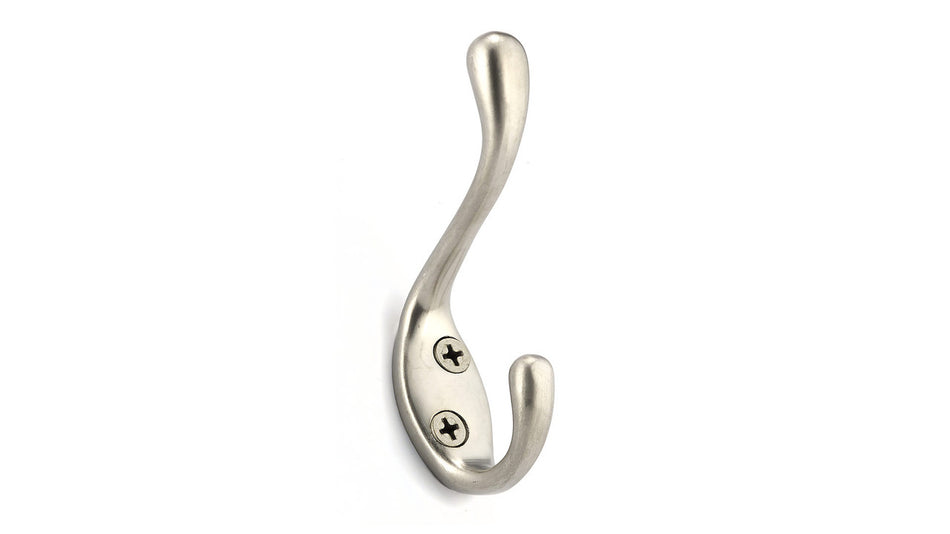 Richelieu BP83421184: 3-3/8" Utility Double Wall Hook (4-pack) - Matte Nickel