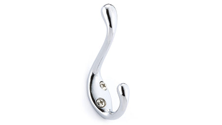 Richelieu BP83443140: 3-3/8" Utility Double Wall Hook (4-pack) - Polished Chrome