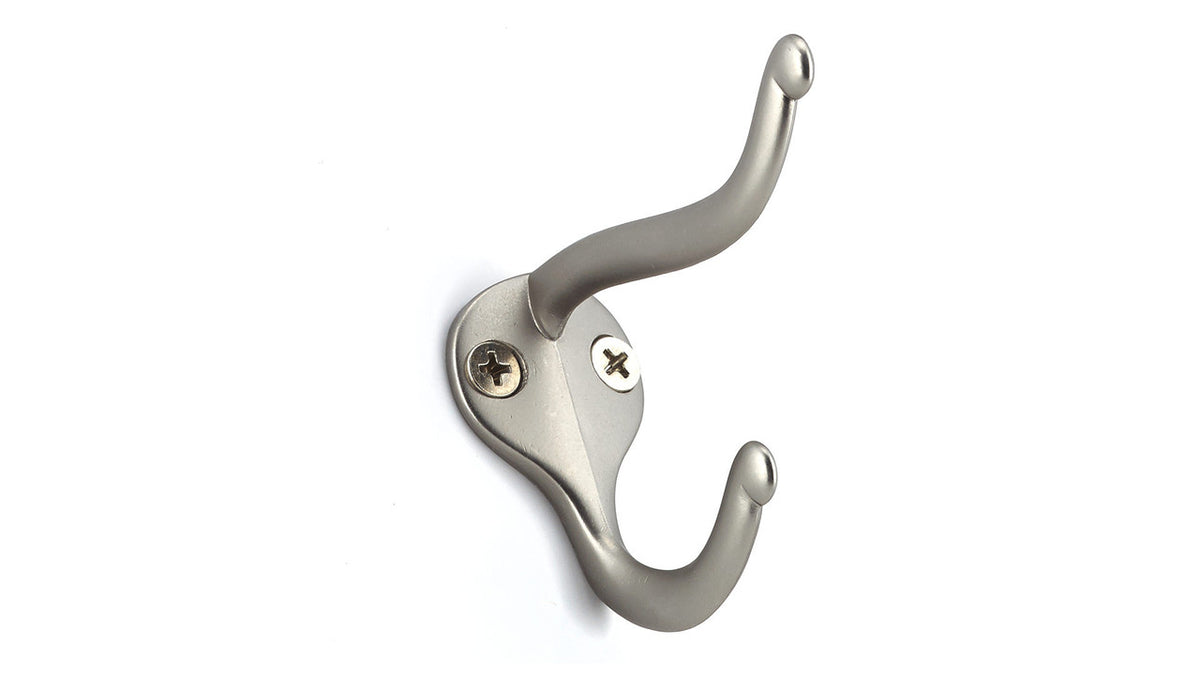 Richelieu BP83821184: 2" Utility Double Wall Hook (8-pack) - Matte Nickel