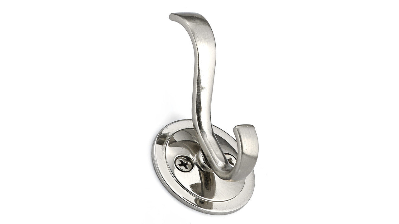 Richelieu BP84025195: 3-1/8" Classic Double Wall Hook - Brushed Nickel