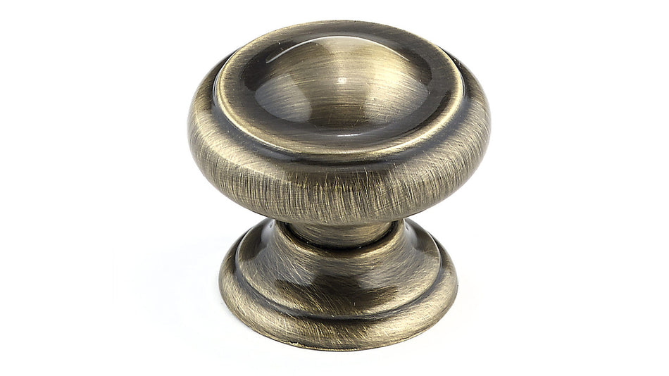 Richelieu BP8632AE: 1-3/16" Rosebank Cabinet Knob - Antique English