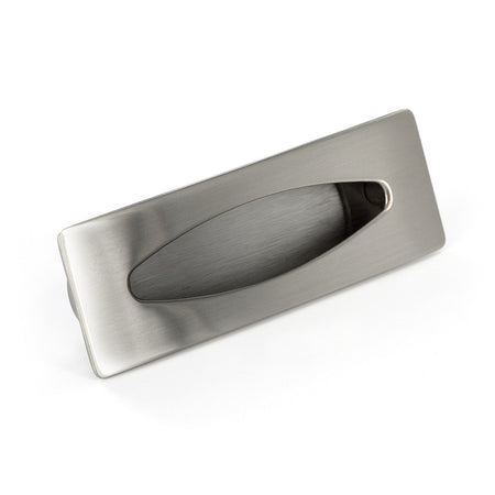 Richelieu BP87076195: 3" cc Contemporary Recessed Cabinet Pull - Brushed Nickel