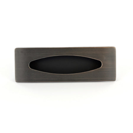 Richelieu BP87076BORB: 3" cc Contemporary Recessed Cabinet Pull - Brushed Oil Rubbed Bronze