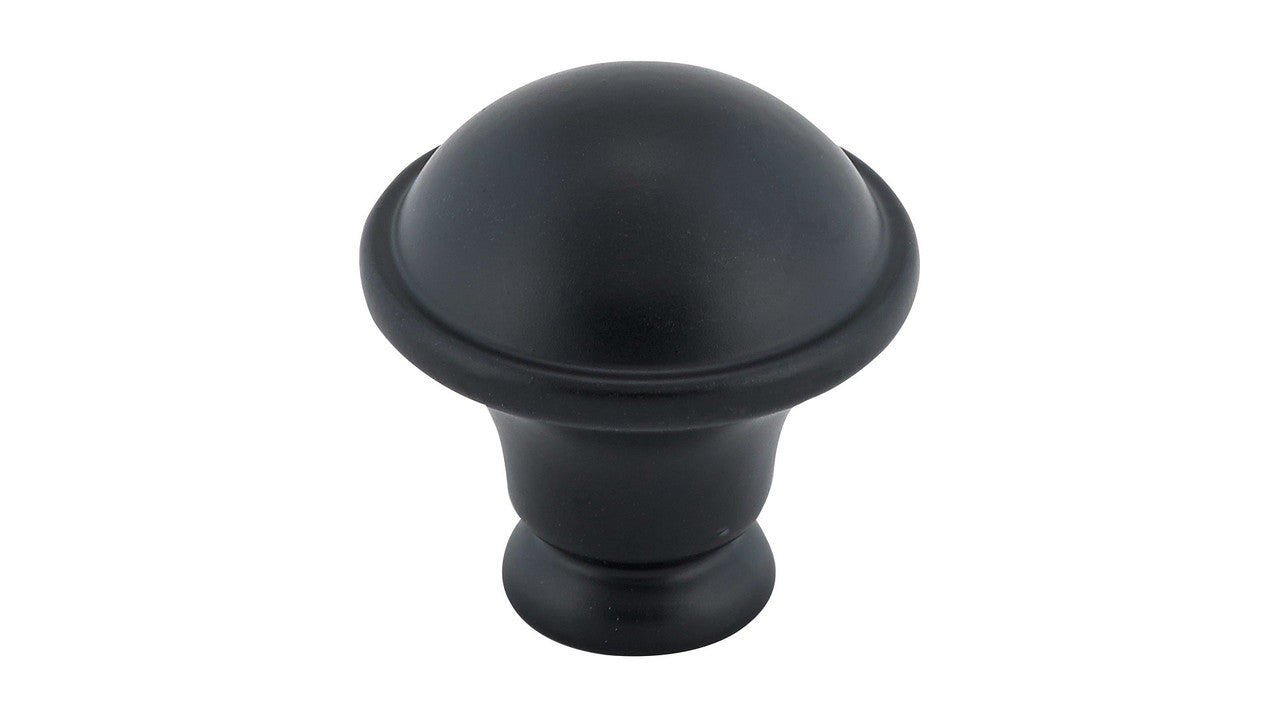 Richelieu BP872900: 1-1/4" Traditional Cabinet Knob - Matte Black