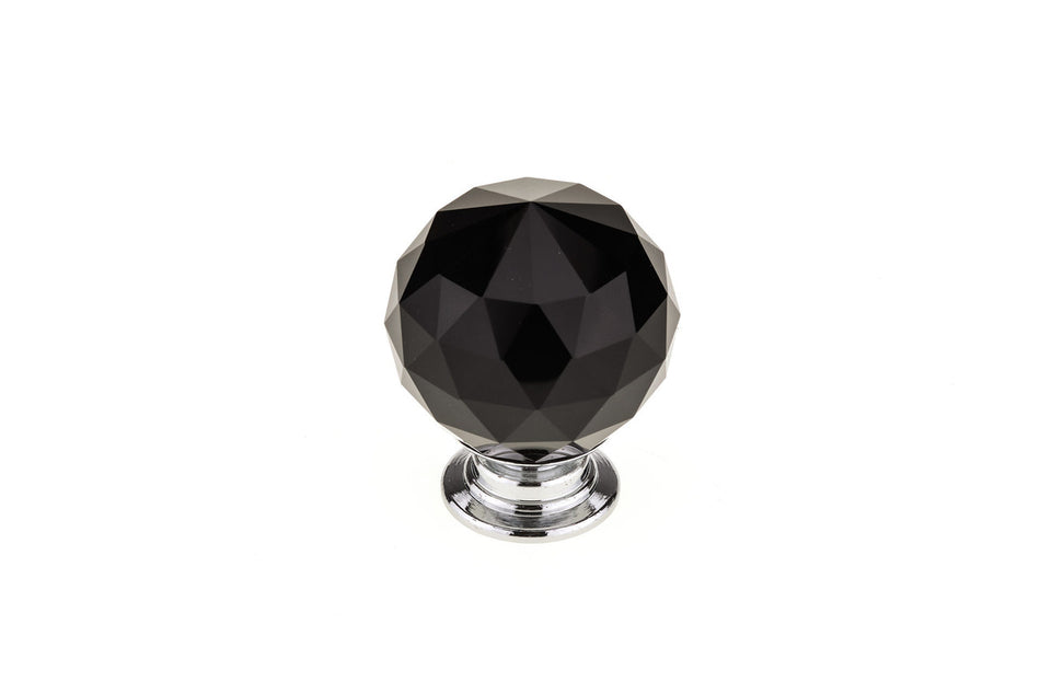 Richelieu BP87373014090: 1-3/16" Perdenone Cabinet Knob - Polished Chrome/Black Crystal